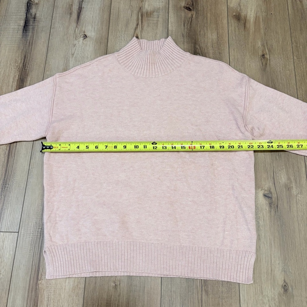 Magaschoni Pink Mock Neck Sweater Women M Soft Minimalist Spring Knit - Picture 7 of 7